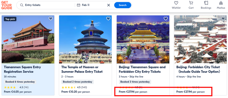 GetYourGuide Forbidden